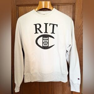Vintage Rochester Institute of Technology Champion Sweatshirt with Black Logo